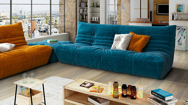 Все про ткань шенилл для дивана-6, Диван ДеФранс в интерьере 